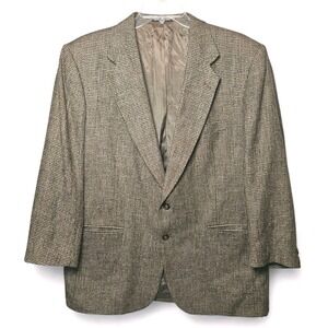 Towncraft Blazer Size 44 R Brown Tan Tweed Wool Blend Jacket Sports Coat
